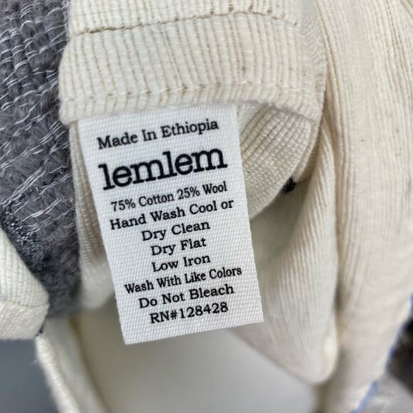 LemLem Gray Striped Debizaza Hooded Poncho Large NEW - Picture 14 of 14